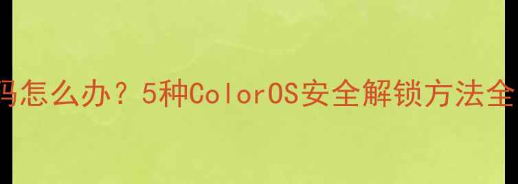 图片 OPPO手机忘记密码怎么办？5种ColorOS安全解锁方法全（附图文教程）1