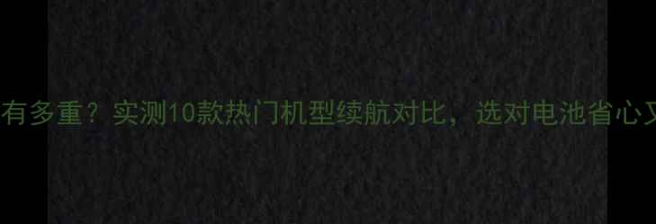图片 ✨425电池有多重？实测10款热门机型续航对比，选对电池省心又省钱！🔋