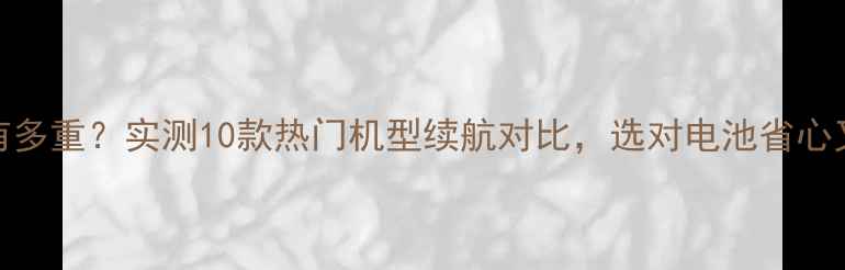 图片 ✨425电池有多重？实测10款热门机型续航对比，选对电池省心又省钱！🔋1