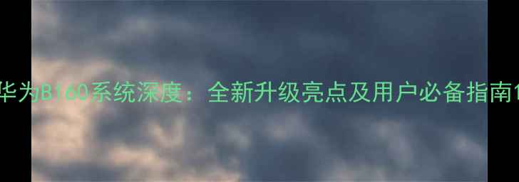 图片 华为B160系统深度：全新升级亮点及用户必备指南1