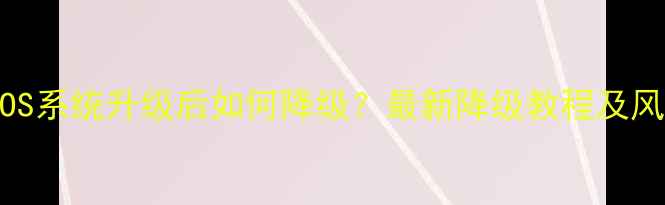 图片 苹果iOS系统升级后如何降级？最新降级教程及风险全1