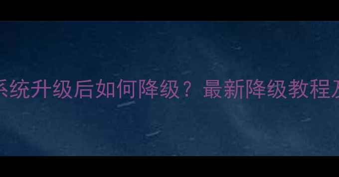 图片 苹果iOS系统升级后如何降级？最新降级教程及风险全2
